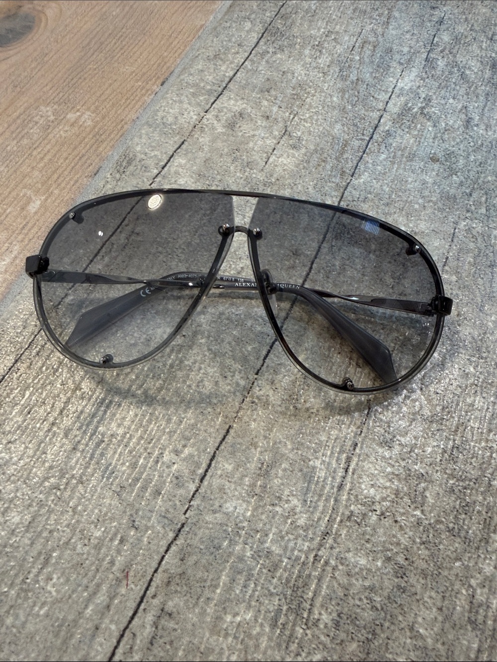 Alexander McQueen AMQ 4075/S Vintage Aviator Sunglasses